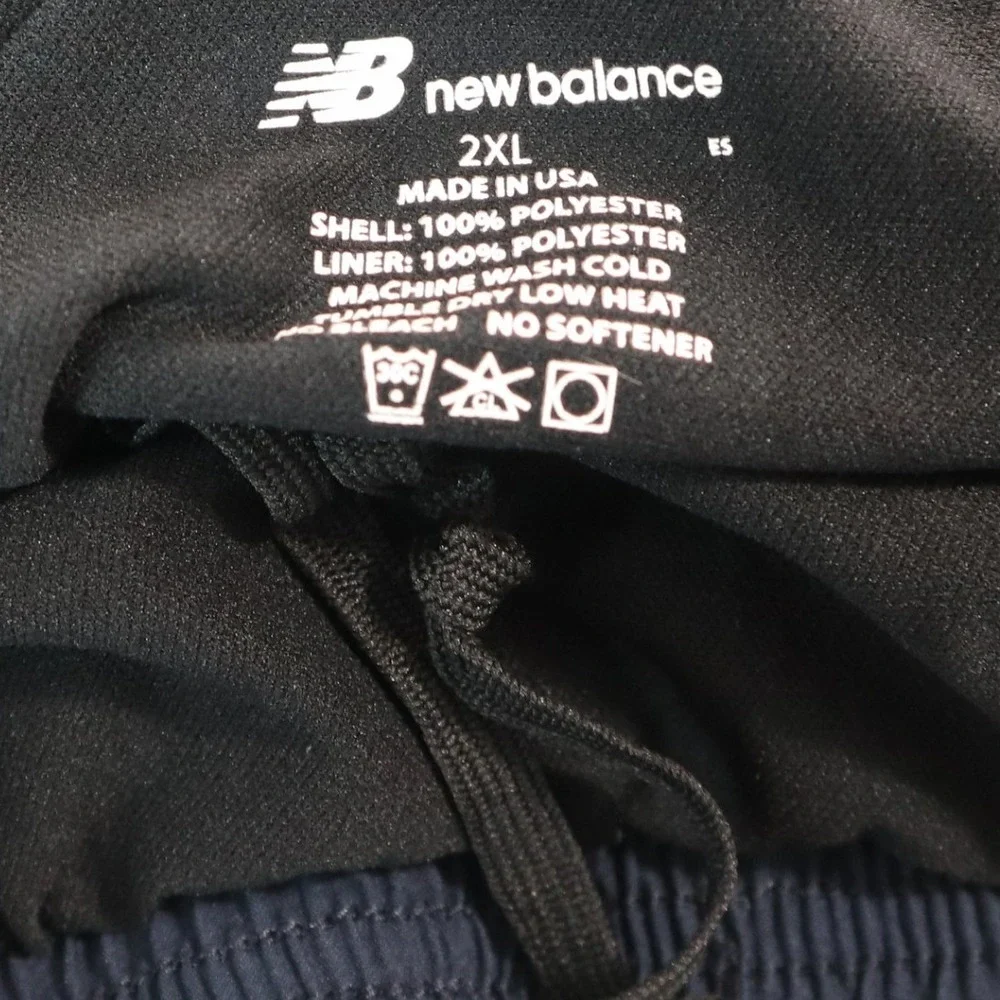 US Navy New Balance Shorts Mens 2XL Blue Reflective Graphic PT Training Athletic